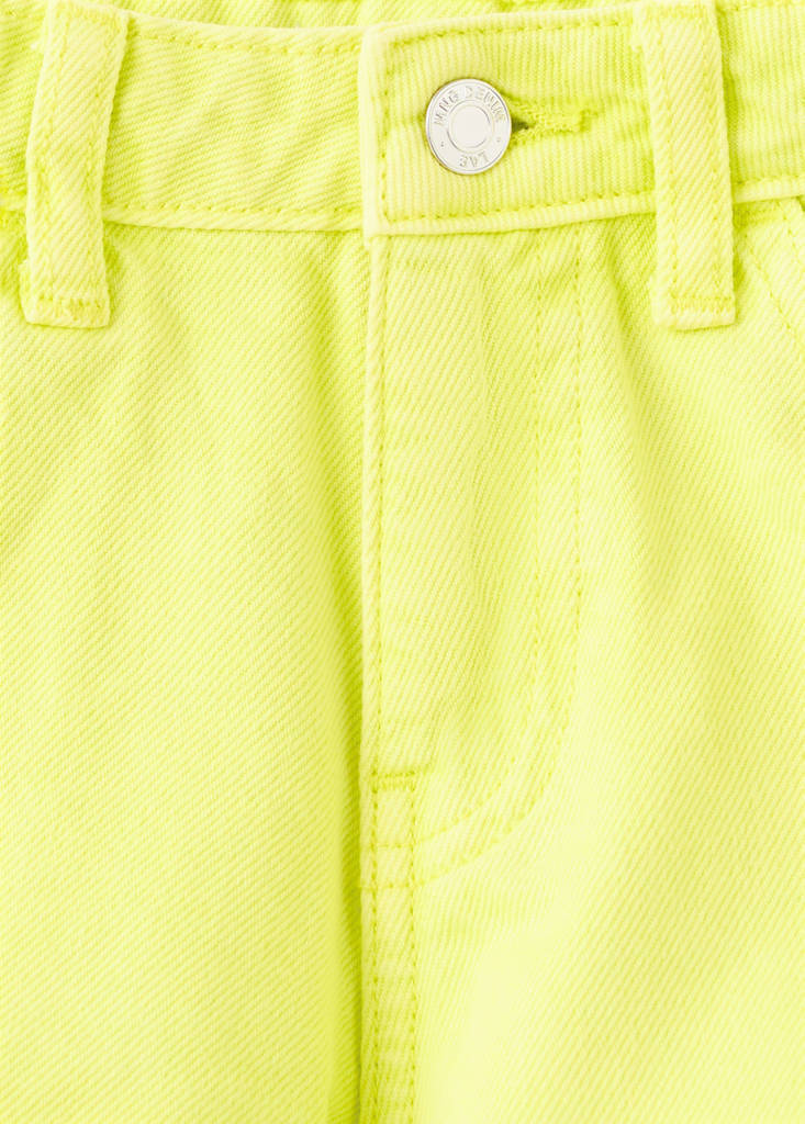 Straight-fit denim shorts — Lime