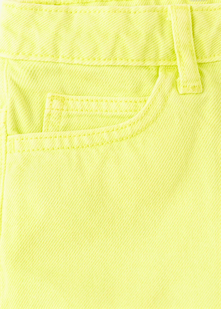 Straight-fit denim shorts — Lime