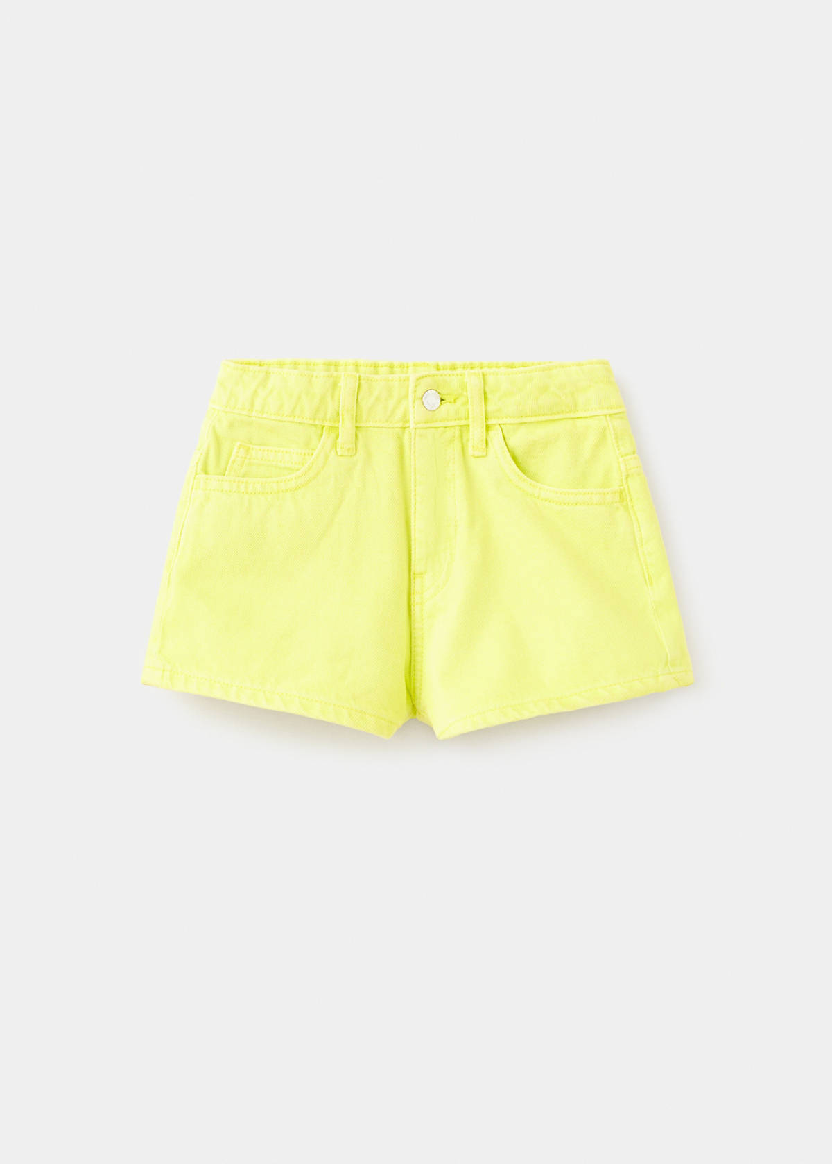 Straight-fit denim shorts — Lime