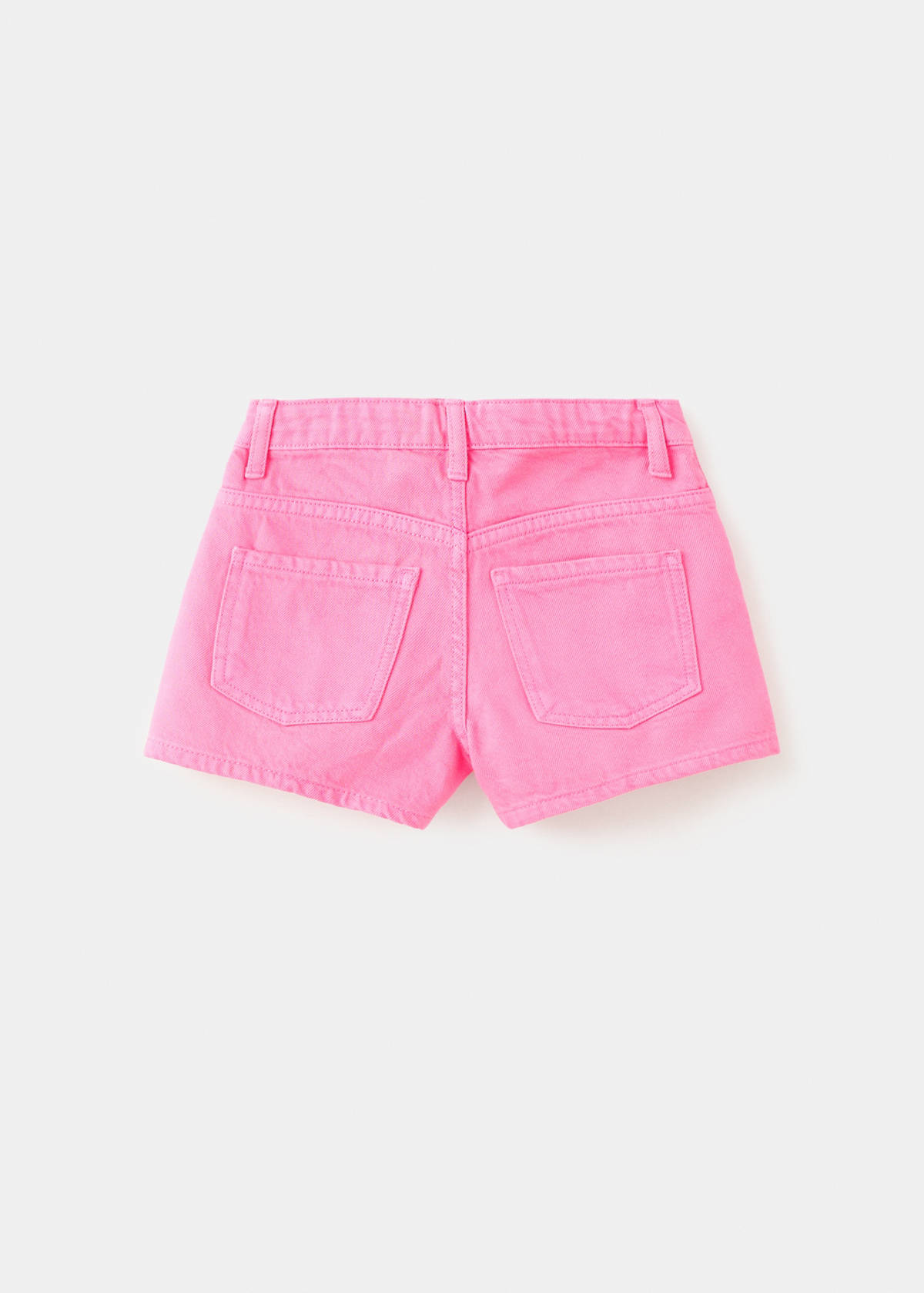 Straight-fit denim shorts — Fuchsia