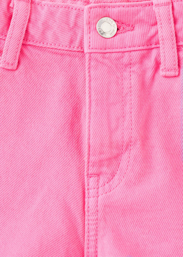 Straight-fit denim shorts — Fuchsia
