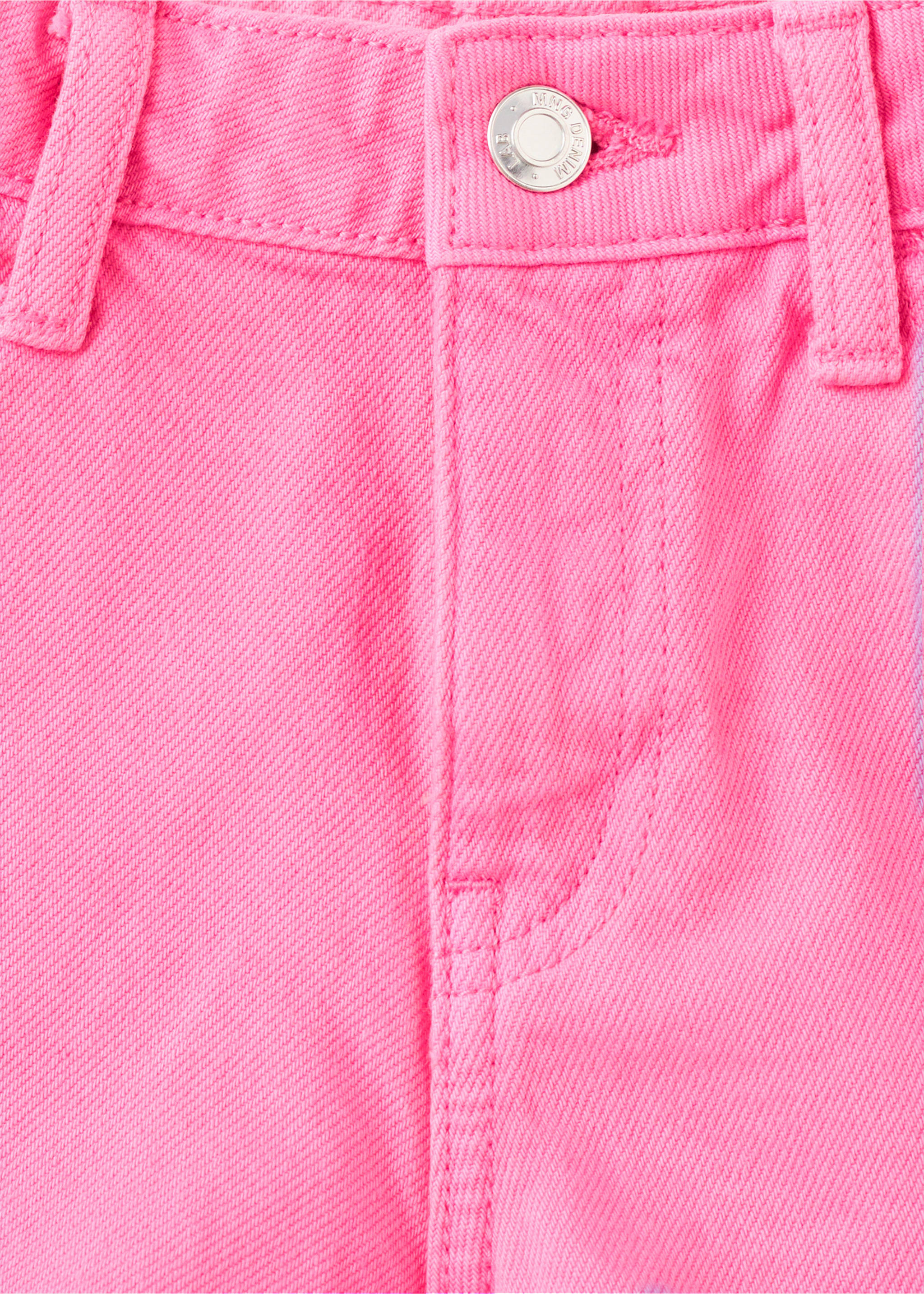 Straight-fit denim shorts - Details of the article 8, Fuchsia. Ref: 37081350-00.