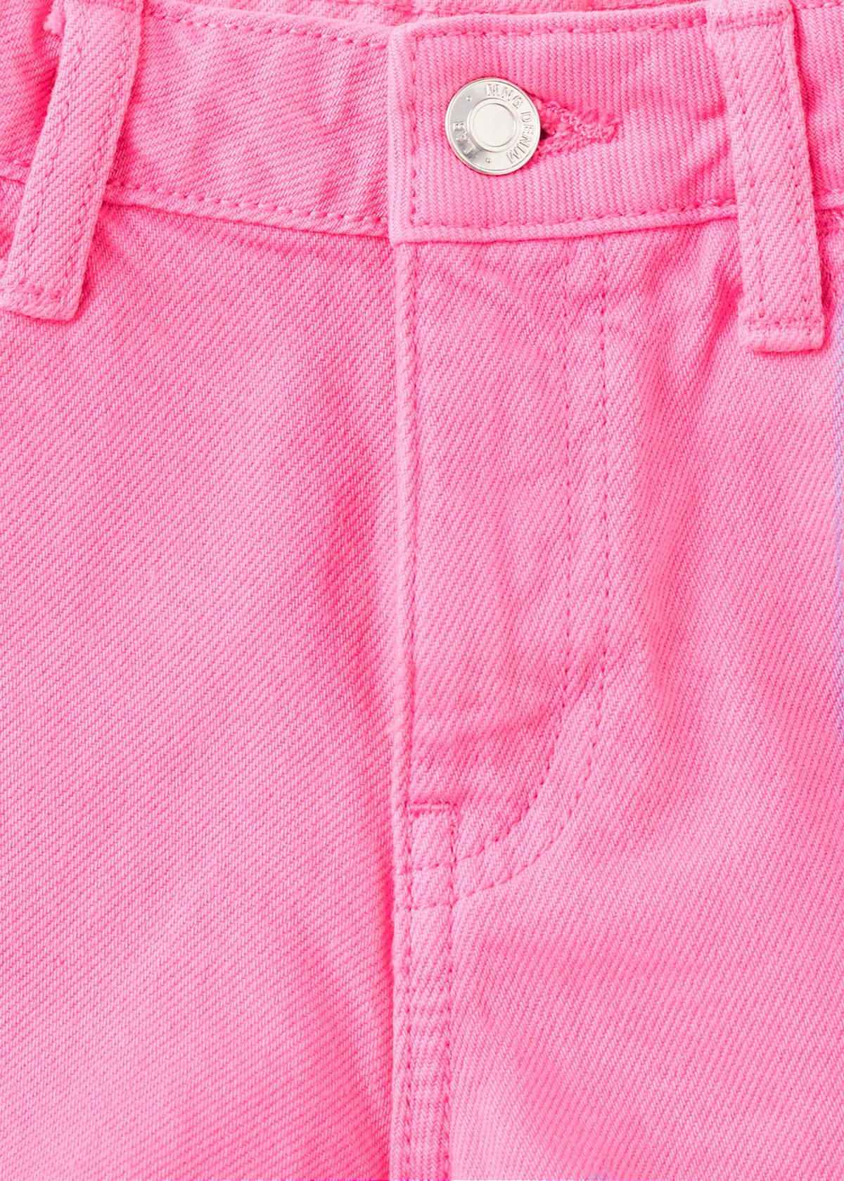 Straight-fit denim shorts — Fuchsia