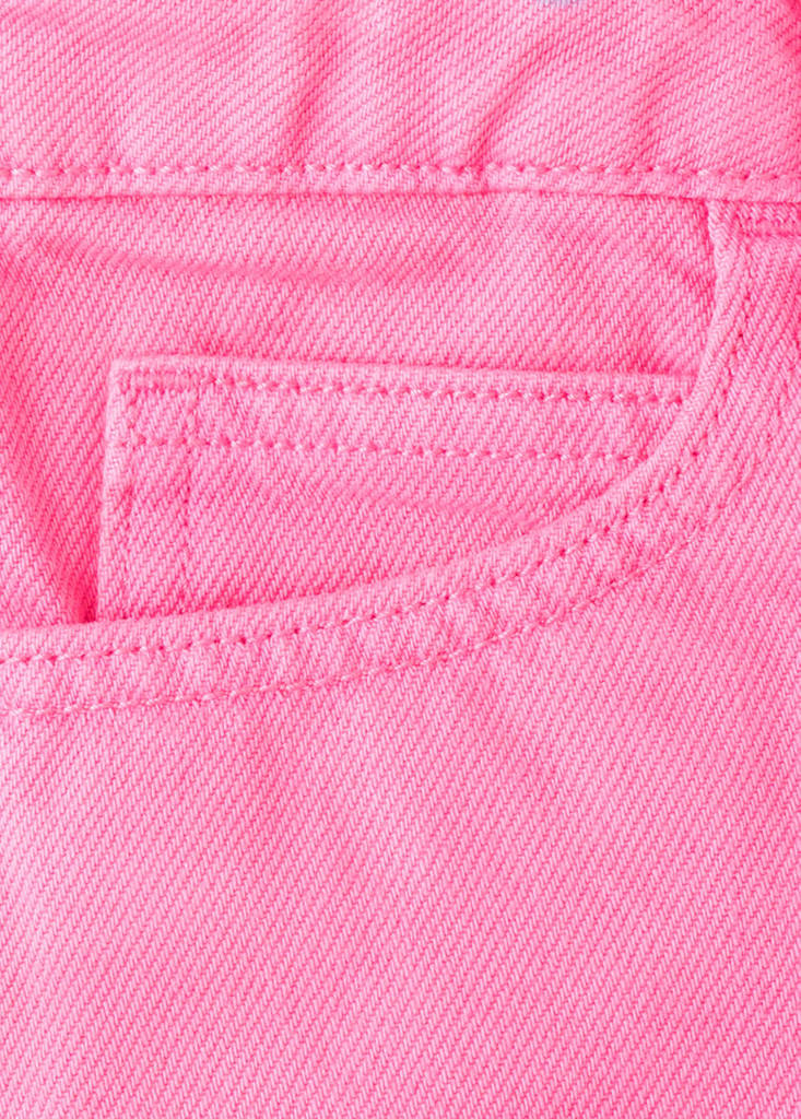 Straight-fit denim shorts — Fuchsia