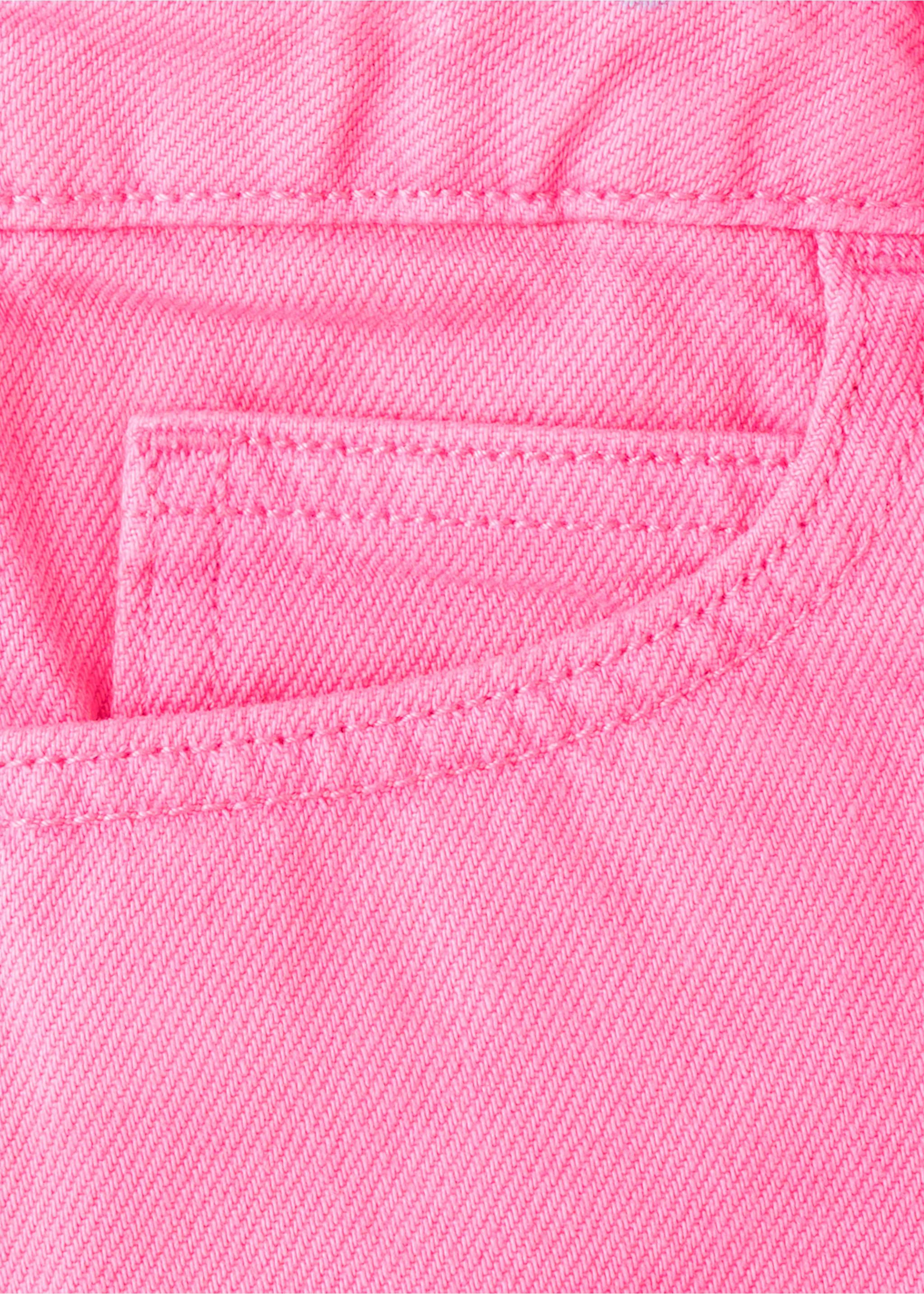 Straight-fit denim shorts - Details of the article 0, Fuchsia. Ref: 37081350-00.