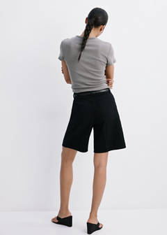 Straight-fit denim bermuda shorts — Black denim 3
