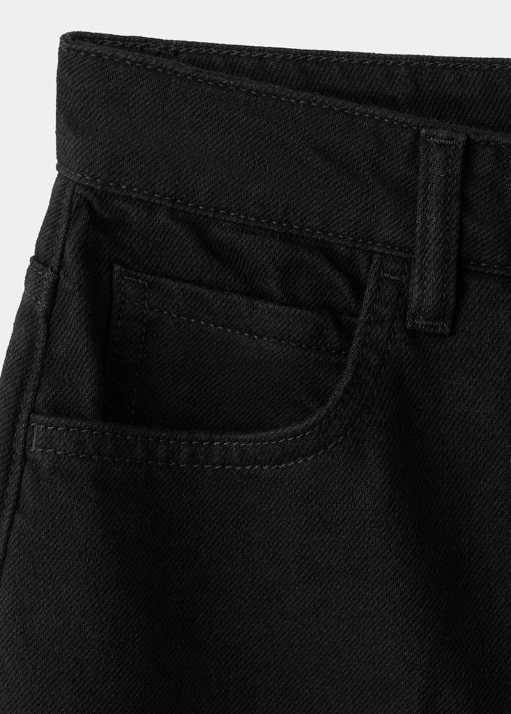Straight-fit denim bermuda shorts — Black denim