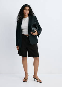 Straight-fit denim bermuda shorts — Black denim 5