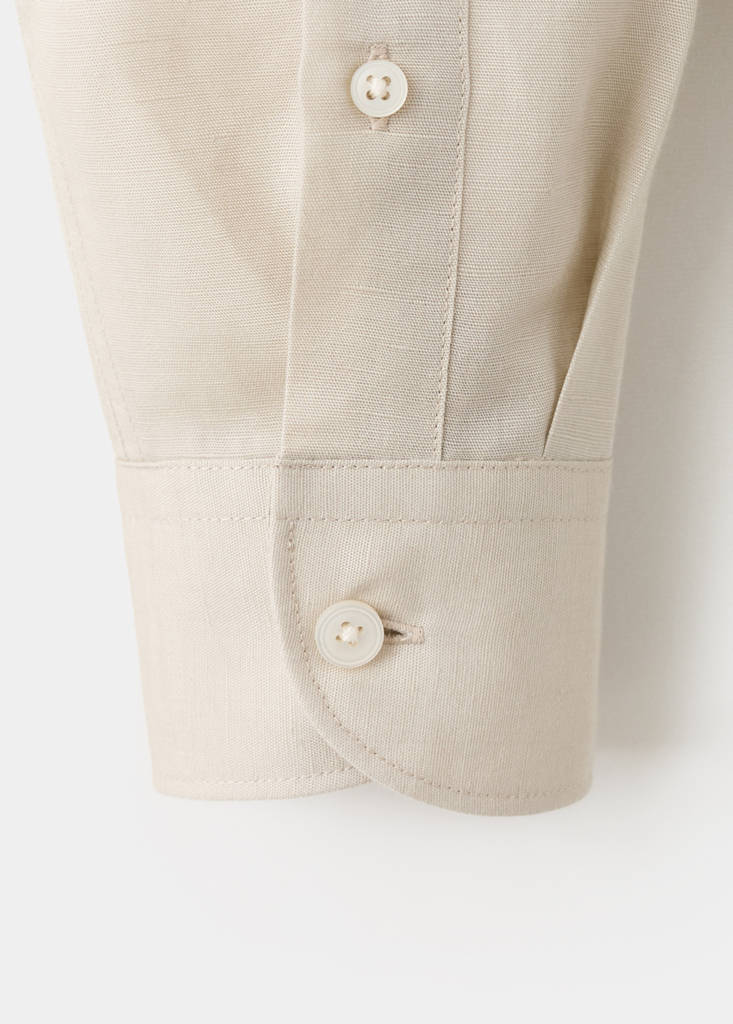 Regular fit lyocell-linen blend shirt — Sand