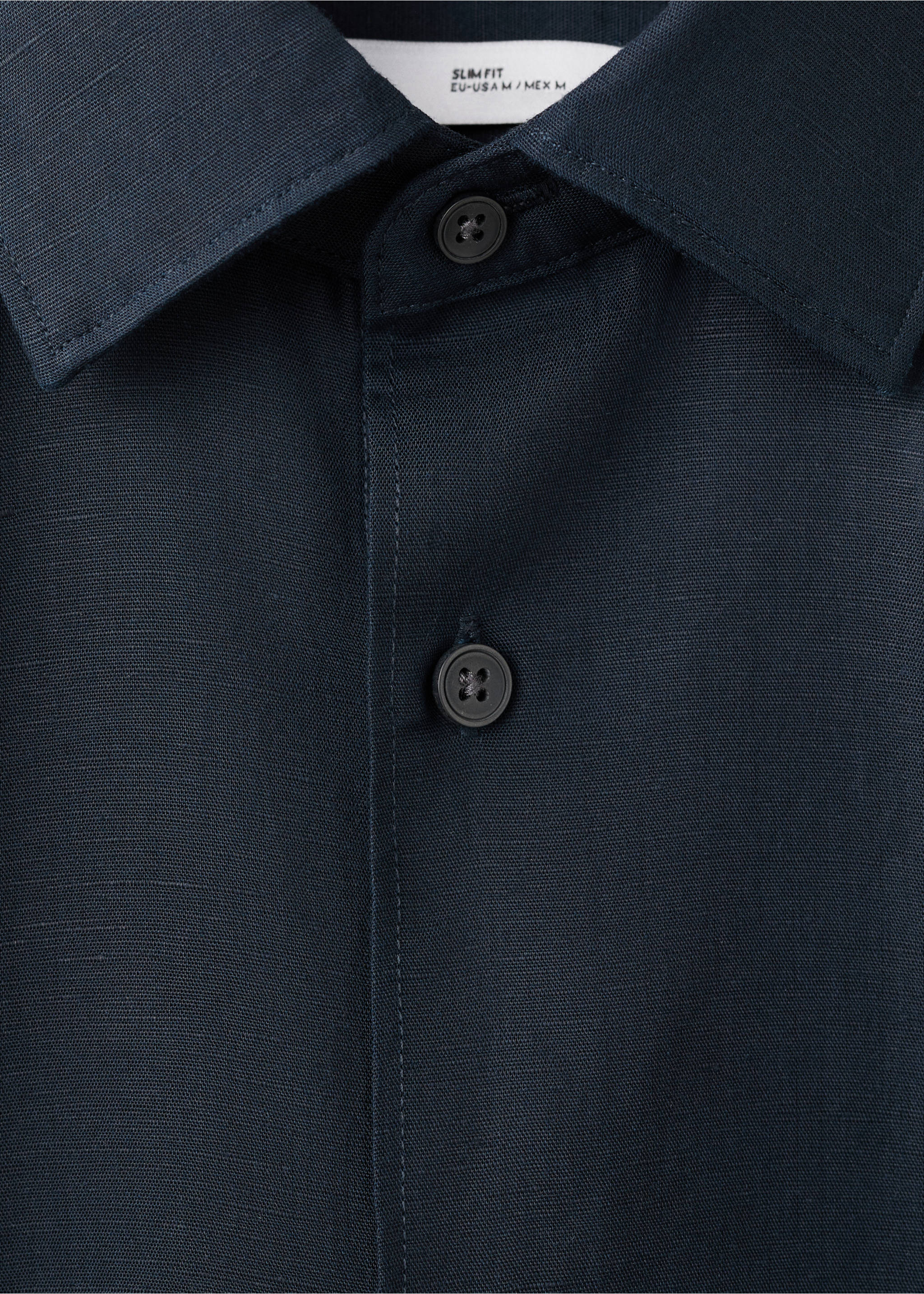Chemise regular fit lin lyocell - Détail de l'article 8, Bleu marine foncé. Ref: 37081352-00.