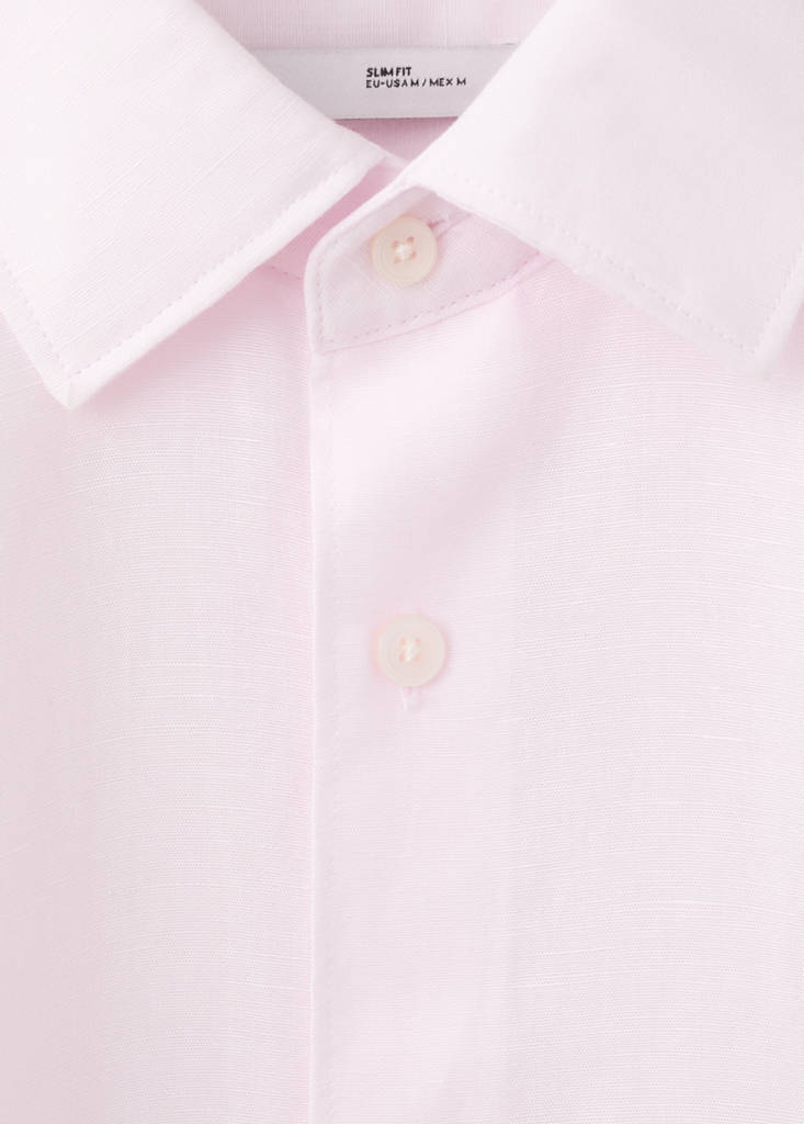 Regular fit lyocell-linen blend shirt — Pastel Pink
