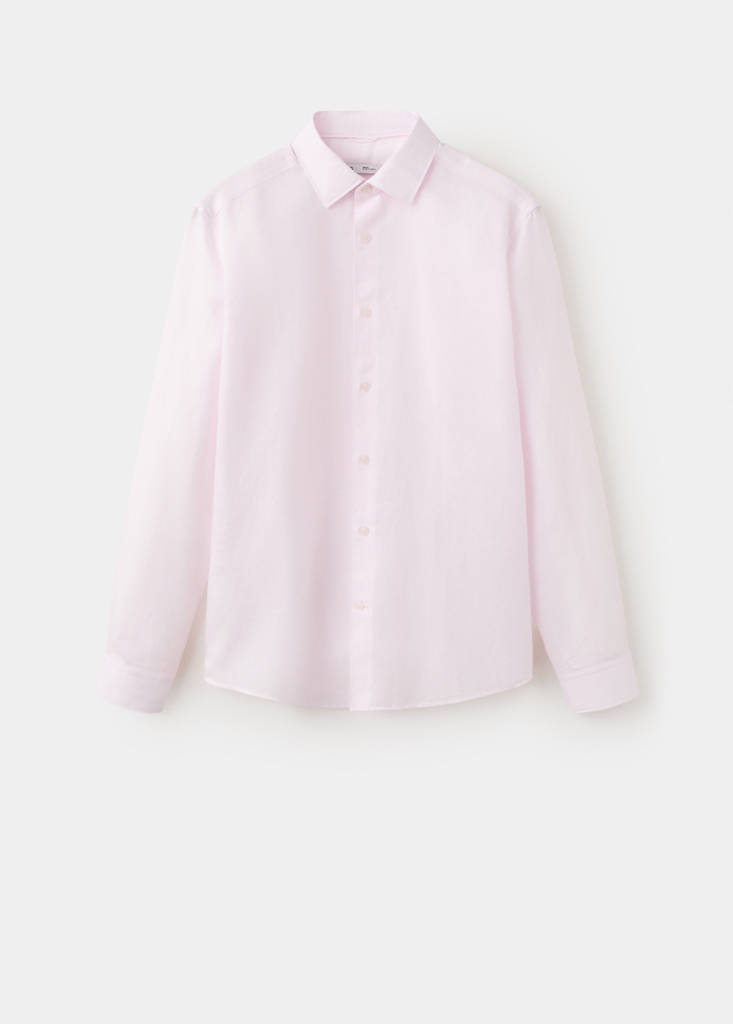 Regular fit lyocell-linen blend shirt — Pastel Pink