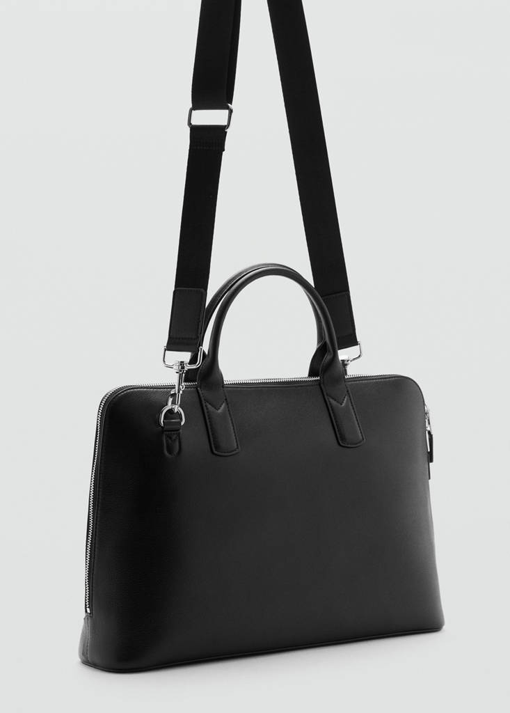 Torba tote 100% skóra czarny - Mężczyzna - Rozmiar uniwersalny - MANGO MAN