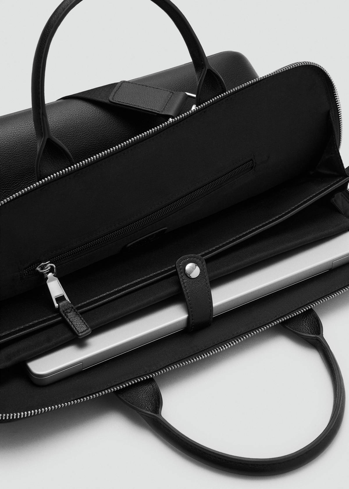 100% leather tote bag — Black