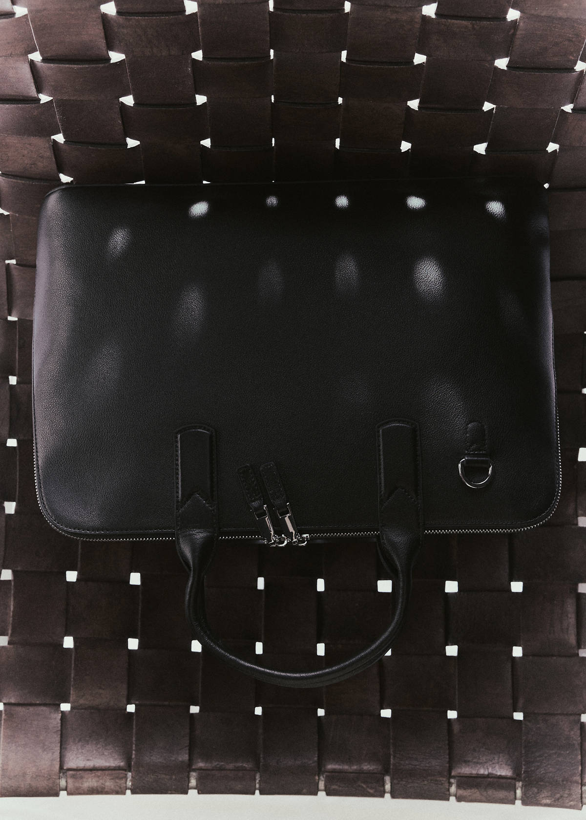 100% leather tote bag — Black