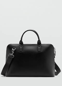 100% leather tote bag — Black 1
