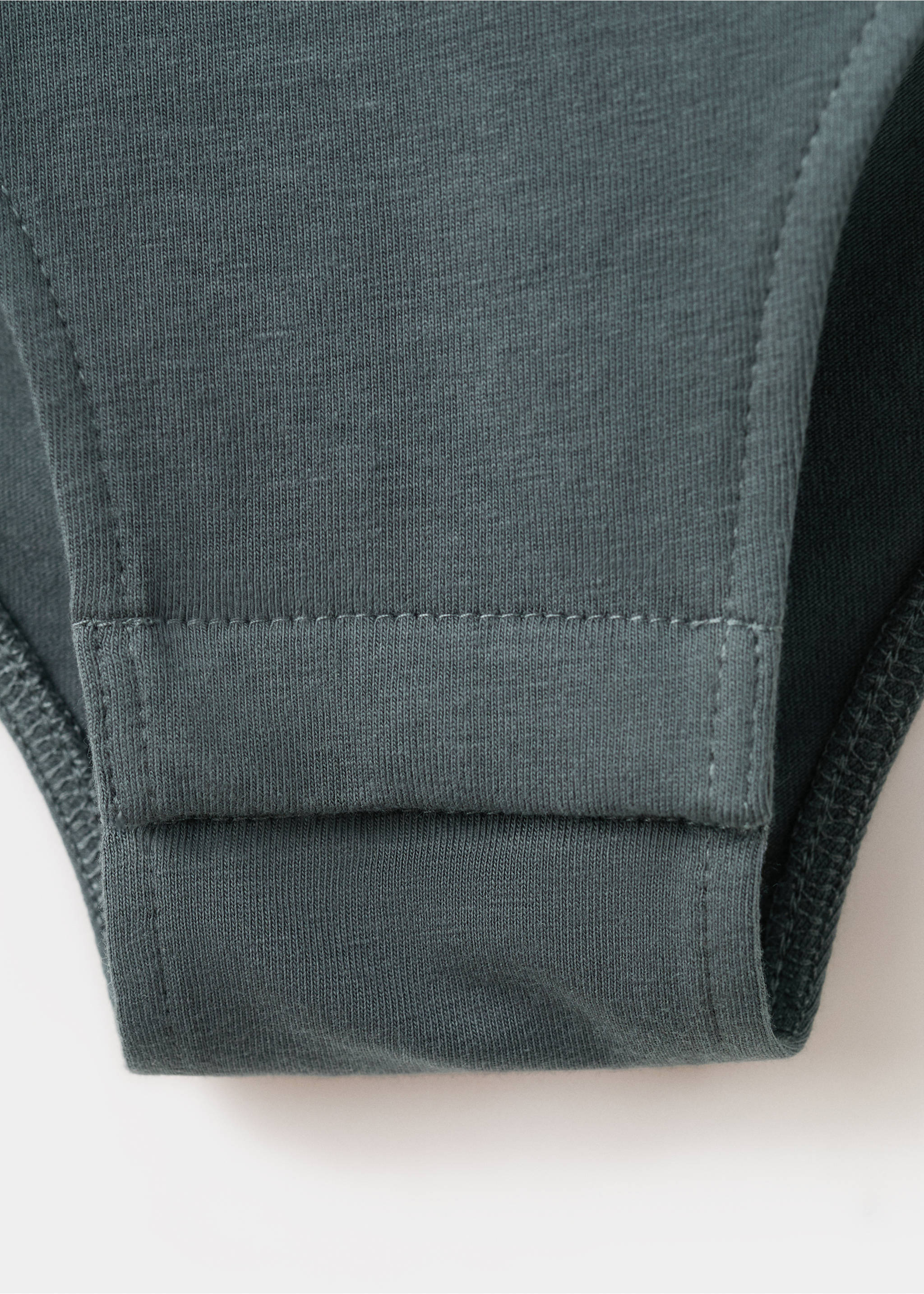 Cotton short-sleeve bodysuit - Details of the article 8, Charcoal. Ref: 37081354-00.