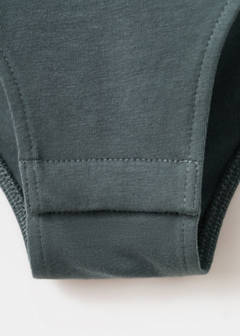 Cotton short-sleeve bodysuit — Charcoal 4