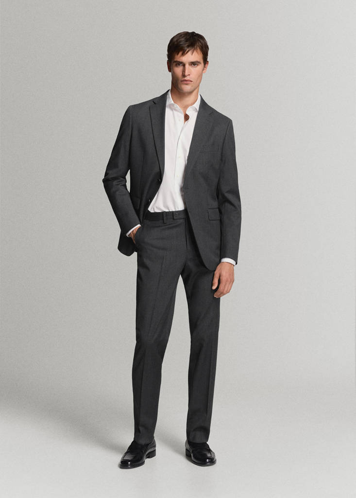 Slim-fit cotton poplin suit shirt — White
