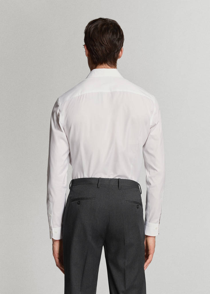 Slim-fit cotton poplin suit shirt — White