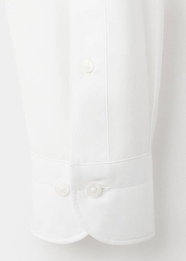Slim-fit cotton poplin suit shirt — White