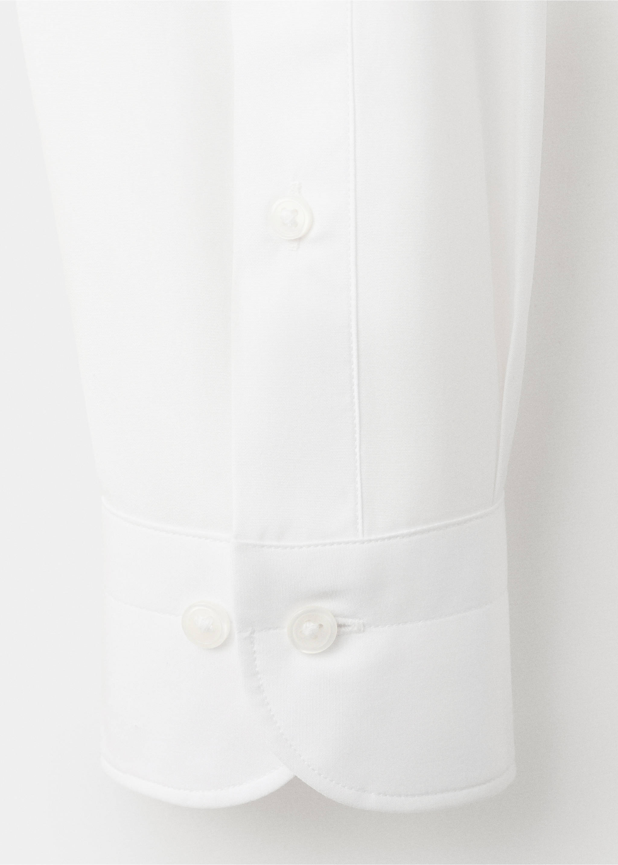 Slim-fit cotton poplin suit shirt - Details of the article 8, White. Ref: 37081355-00.