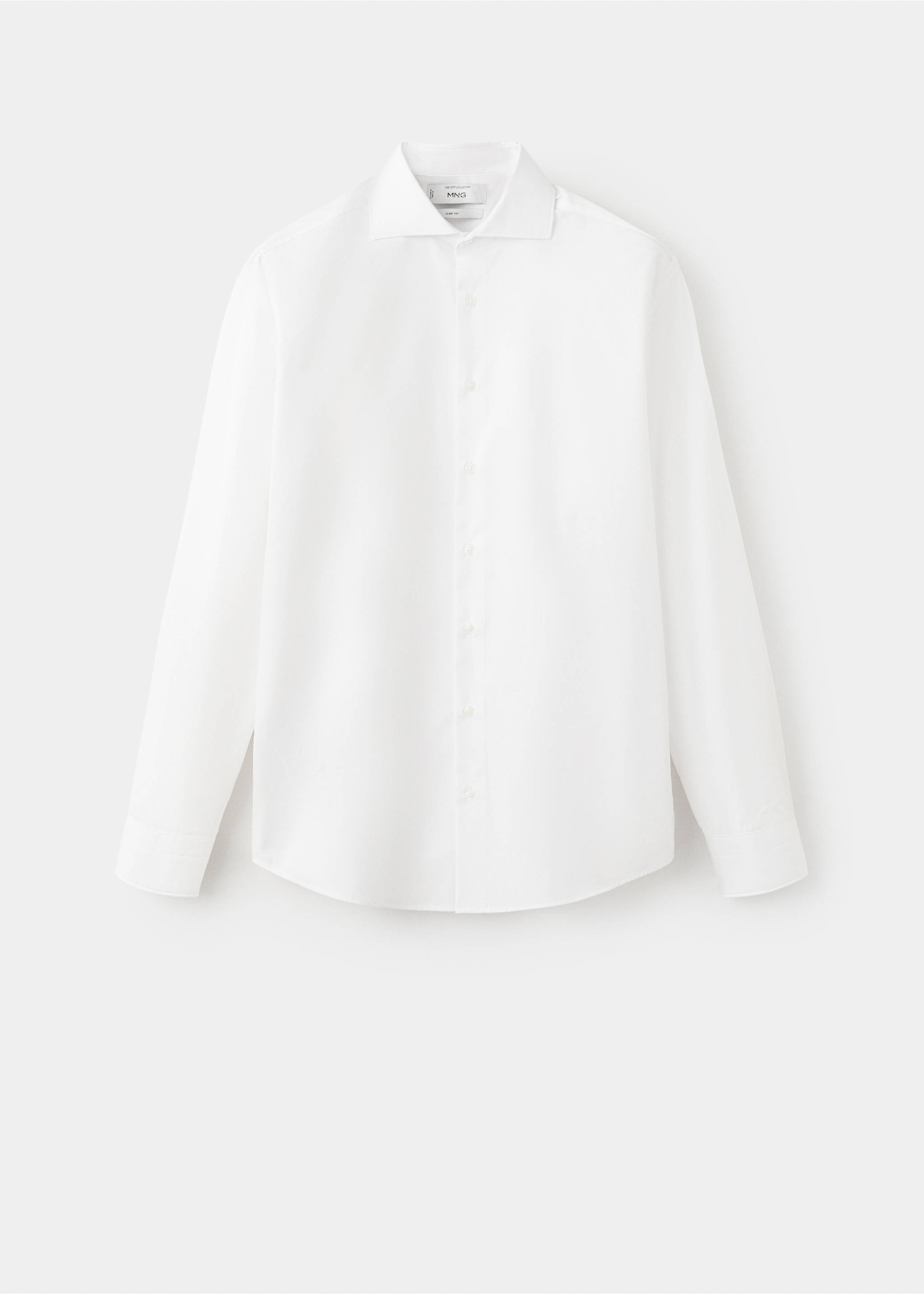 Slim-fit cotton poplin suit shirt - Article without model, White. Ref: 37081355-00.
