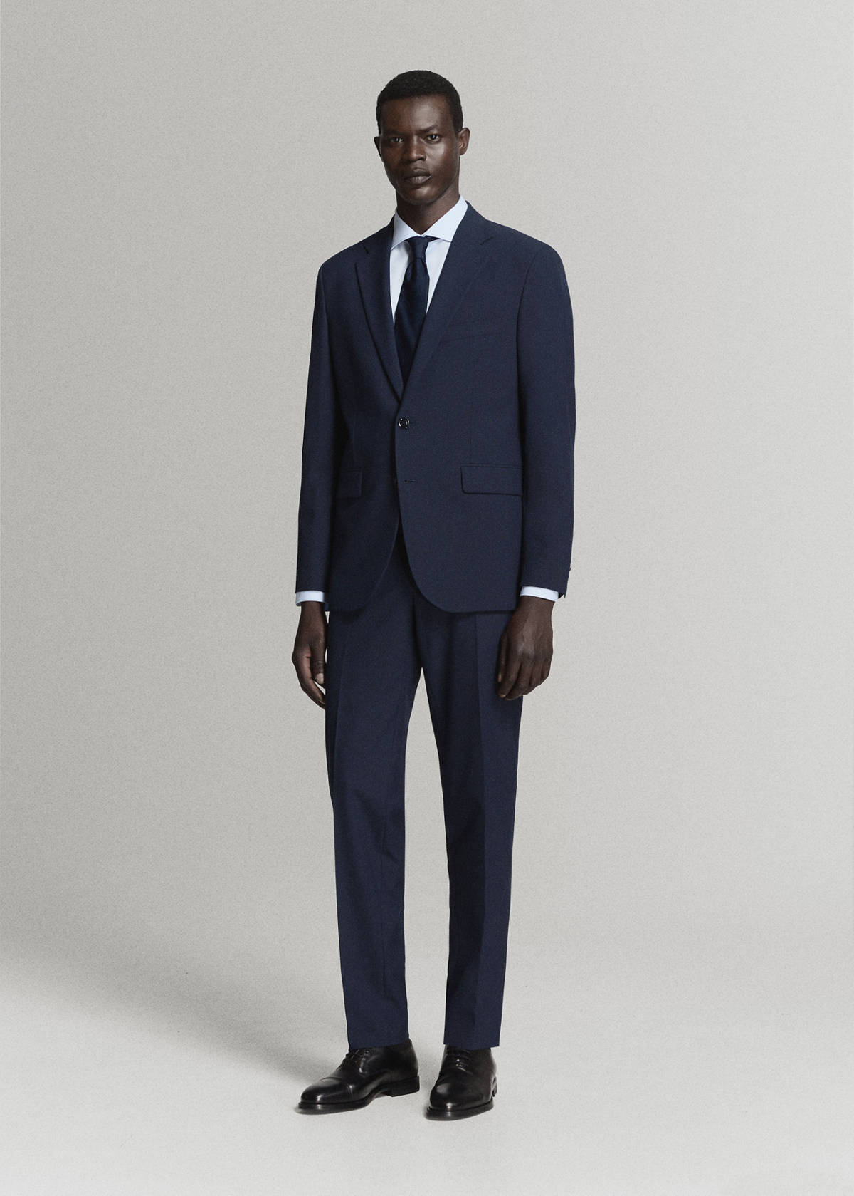 Slim-fit cotton poplin suit shirt — Sky Blue