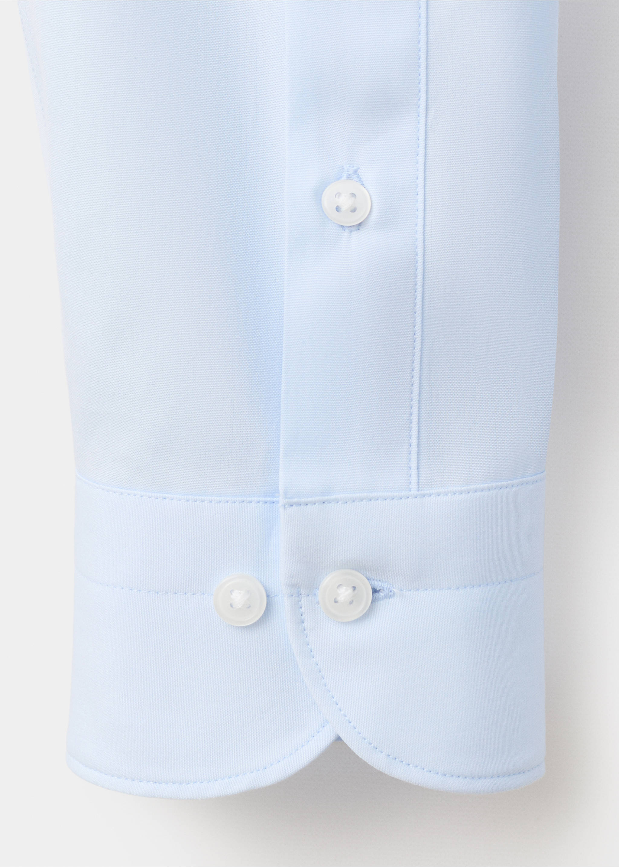 Slim-fit cotton poplin suit shirt - Details of the article 8, Sky Blue. Ref: 37081355-00.