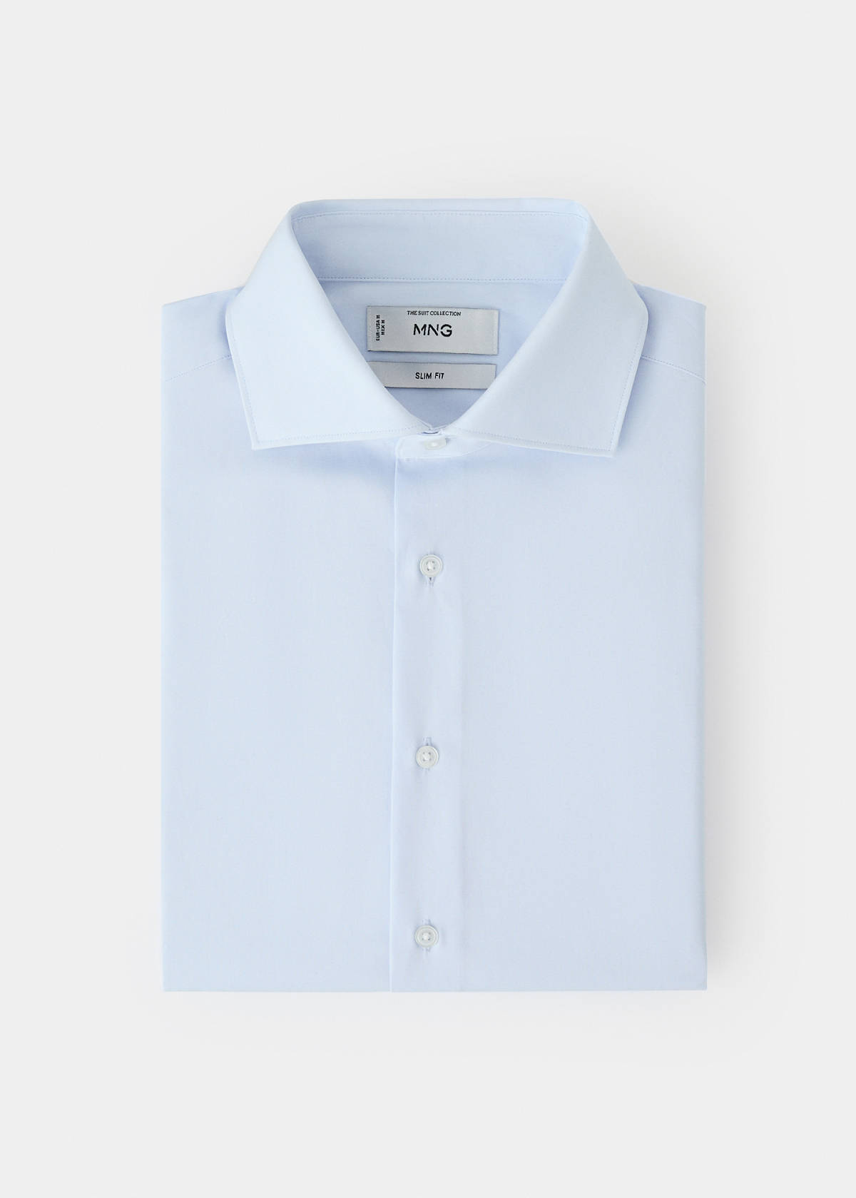 Slim-fit cotton poplin suit shirt — Sky Blue