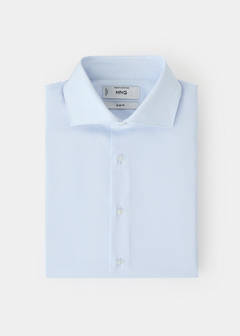 Slim-fit cotton poplin suit shirt — Sky Blue 8