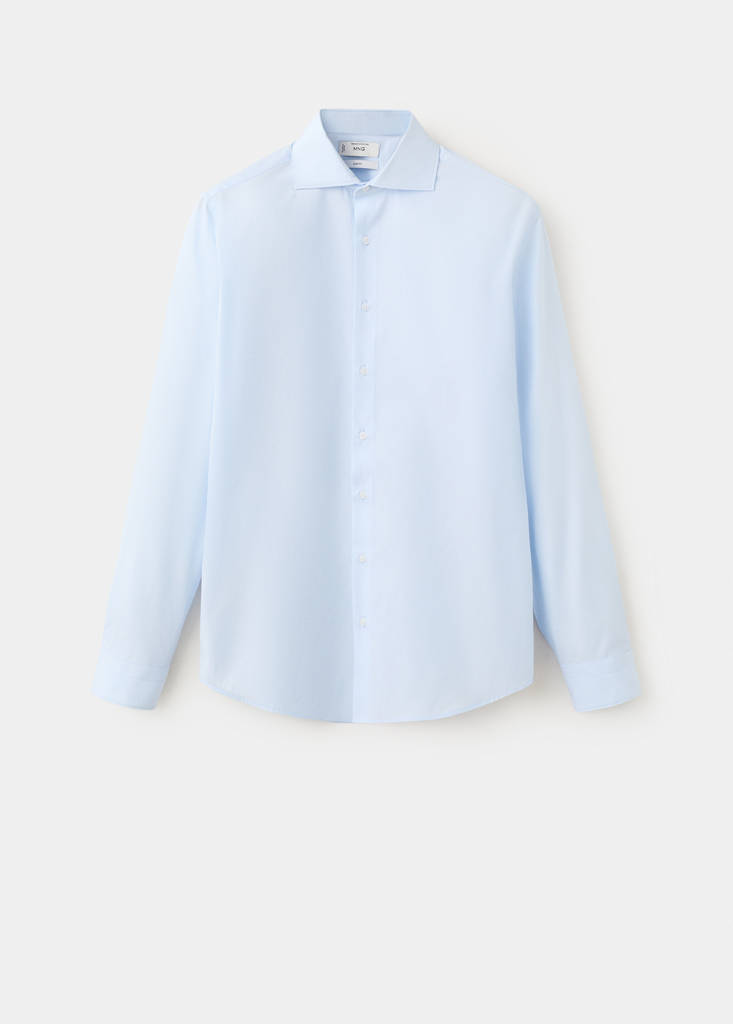 Slim-fit cotton poplin suit shirt — Sky Blue
