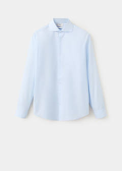 Slim-fit cotton poplin suit shirt — Sky Blue 6