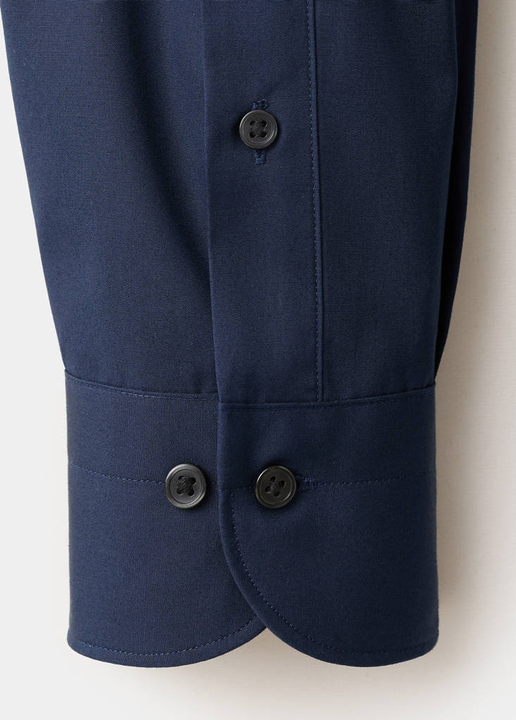 Slim-fit cotton poplin suit shirt — Dark Navy