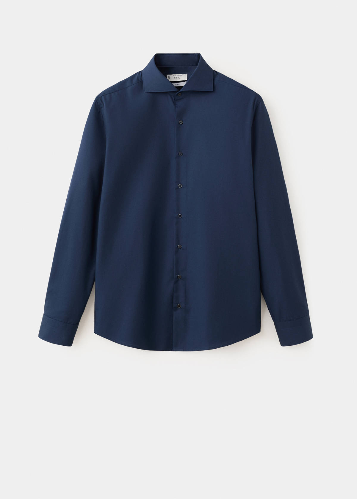 Slim-fit cotton poplin suit shirt — Dark Navy