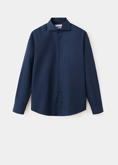 Slim-fit cotton poplin suit shirt — Dark Navy 6