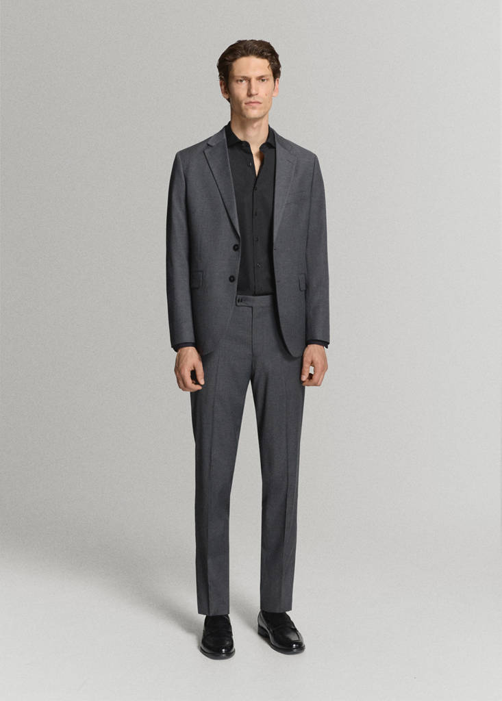 Slim-fit cotton poplin suit shirt — Black
