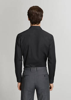 Slim-fit cotton poplin suit shirt — Black 3