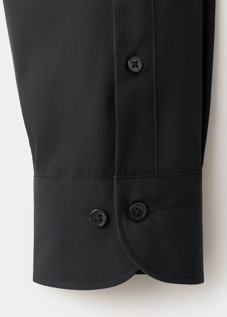 Slim-fit cotton poplin suit shirt — Black