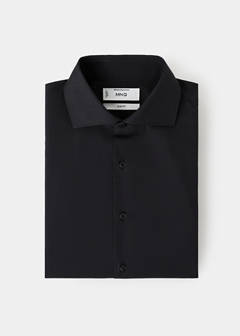 Slim-fit cotton poplin suit shirt — Black 8