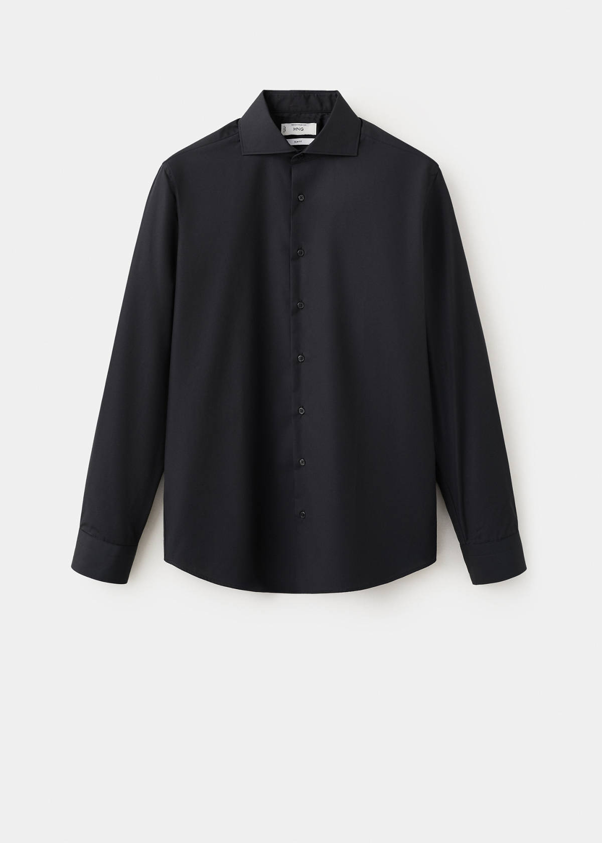 Slim-fit cotton poplin suit shirt — Black