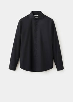 Slim-fit cotton poplin suit shirt — Black 6