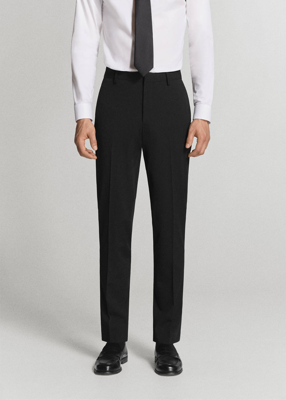 Stretch fabric super slim-fit suit trousers — Black