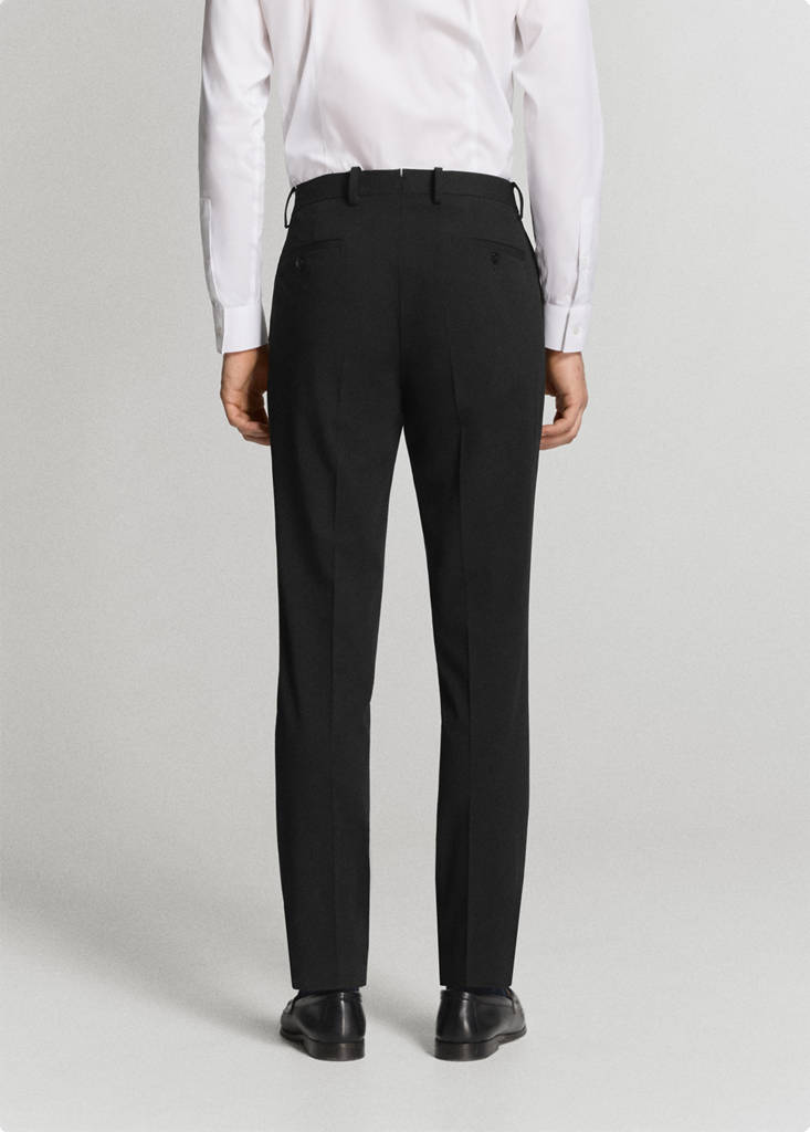 Stretch fabric super slim-fit suit trousers — Black