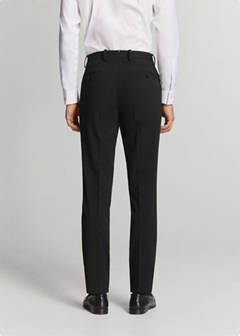 Stretch fabric super slim-fit suit trousers — Black 3