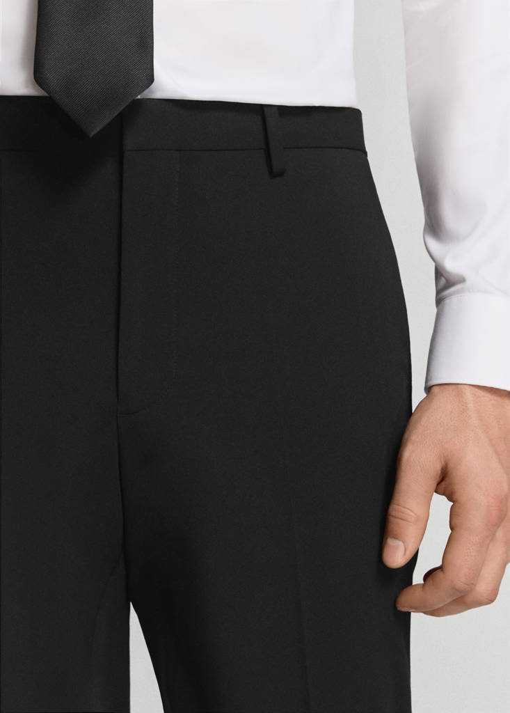 Stretch fabric super slim-fit suit trousers — Black