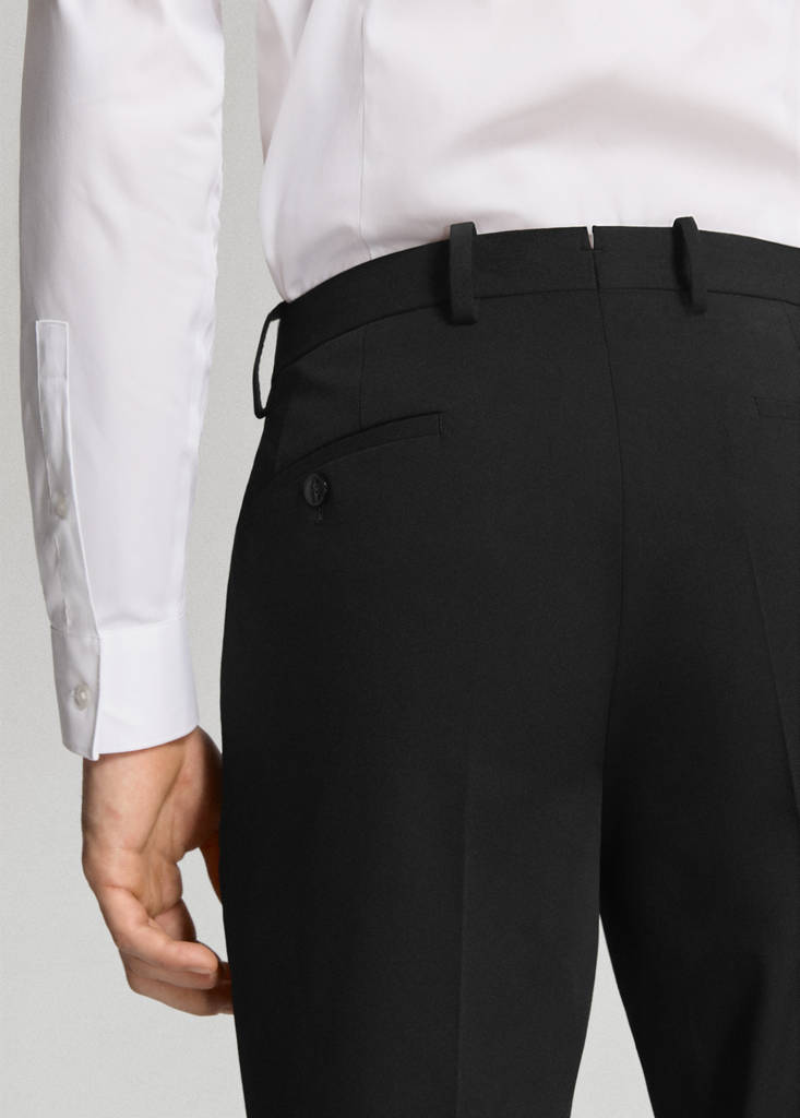 Stretch fabric super slim-fit suit trousers — Black