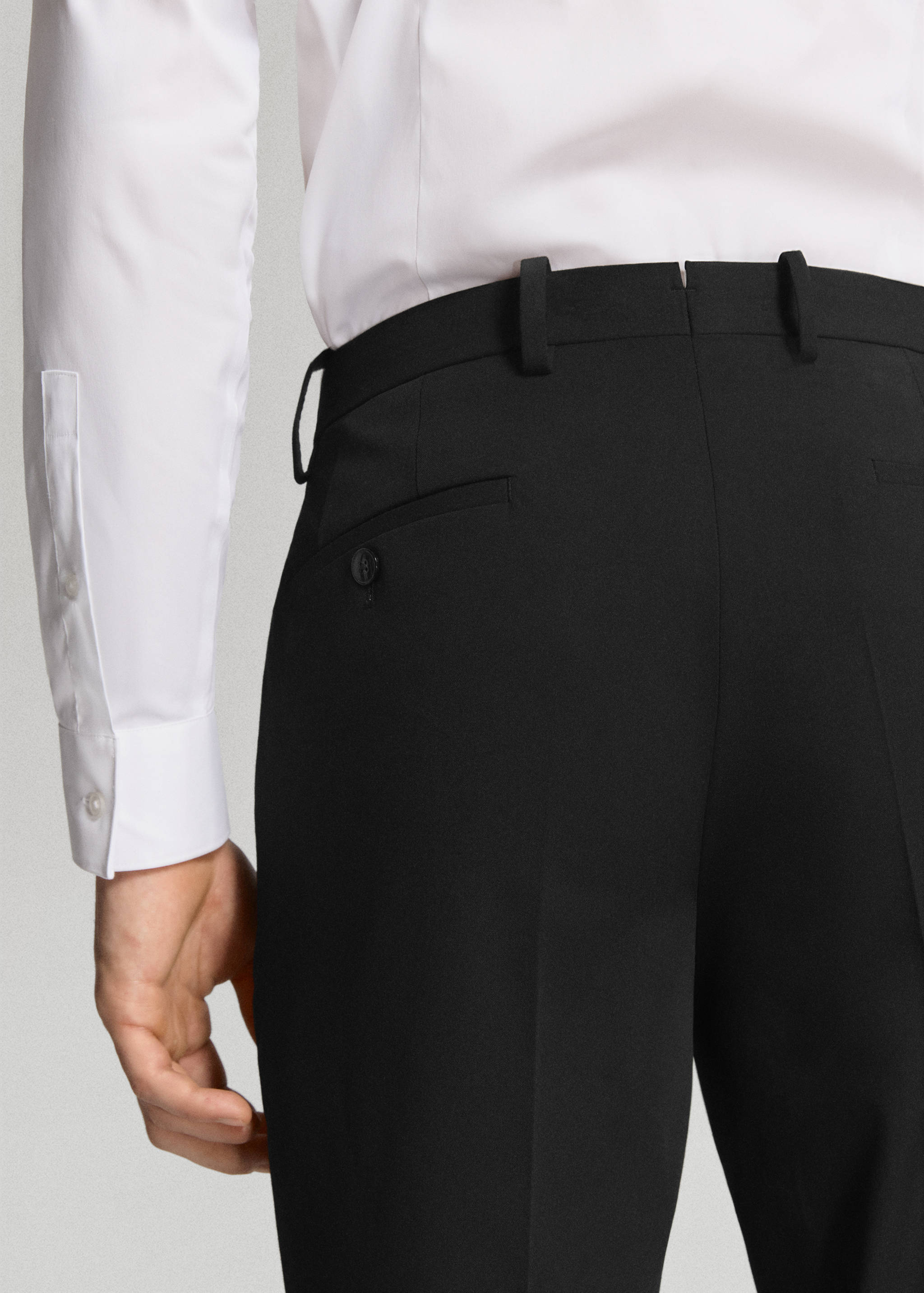 Stretch fabric super slim-fit suit trousers - Details of the article 3