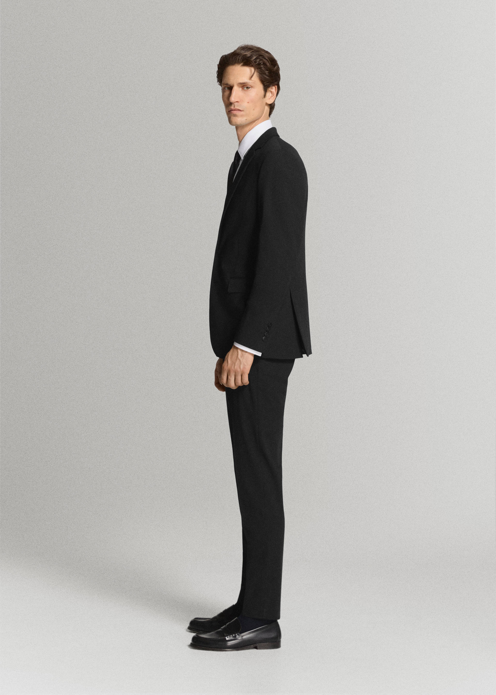 Stretch fabric super slim-fit suit trousers - Details of the article 2