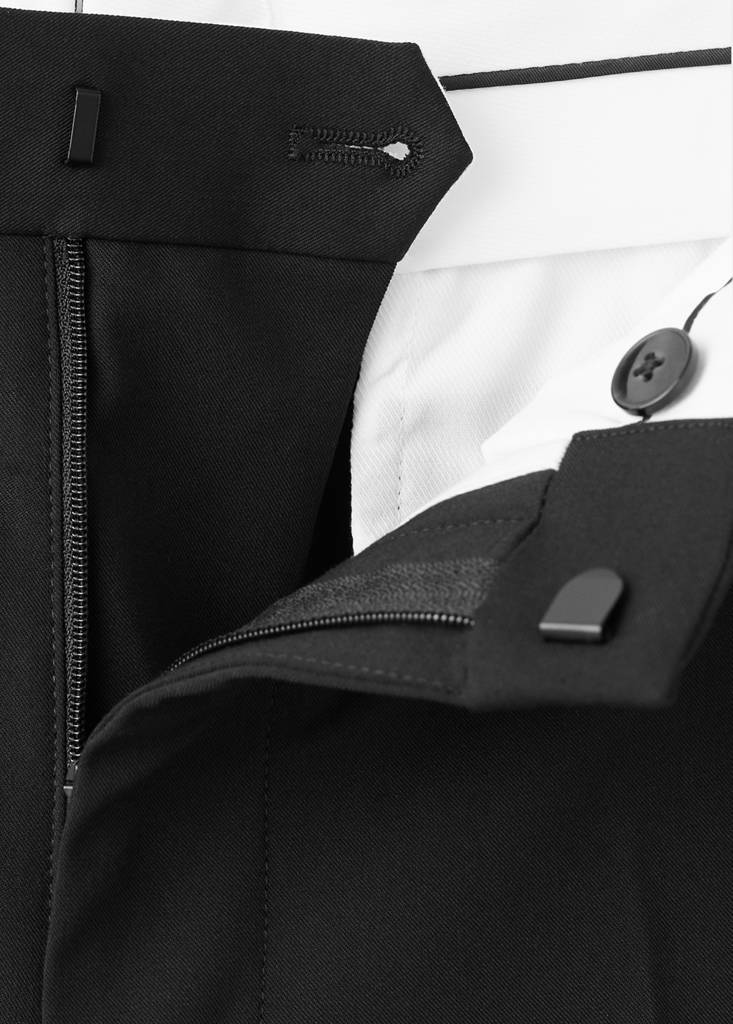 Stretch fabric super slim-fit suit trousers — Black